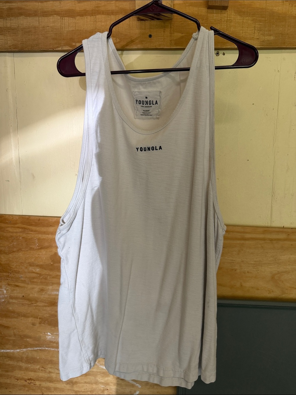 YoungLA White Tank with Center Logo